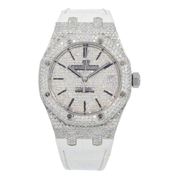 Audemars Piguet Royal Oak Selfwinding 15450ST 37MM Diamond Dial And Bezel With W - Picture 1 of 6